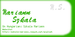 mariann szkala business card